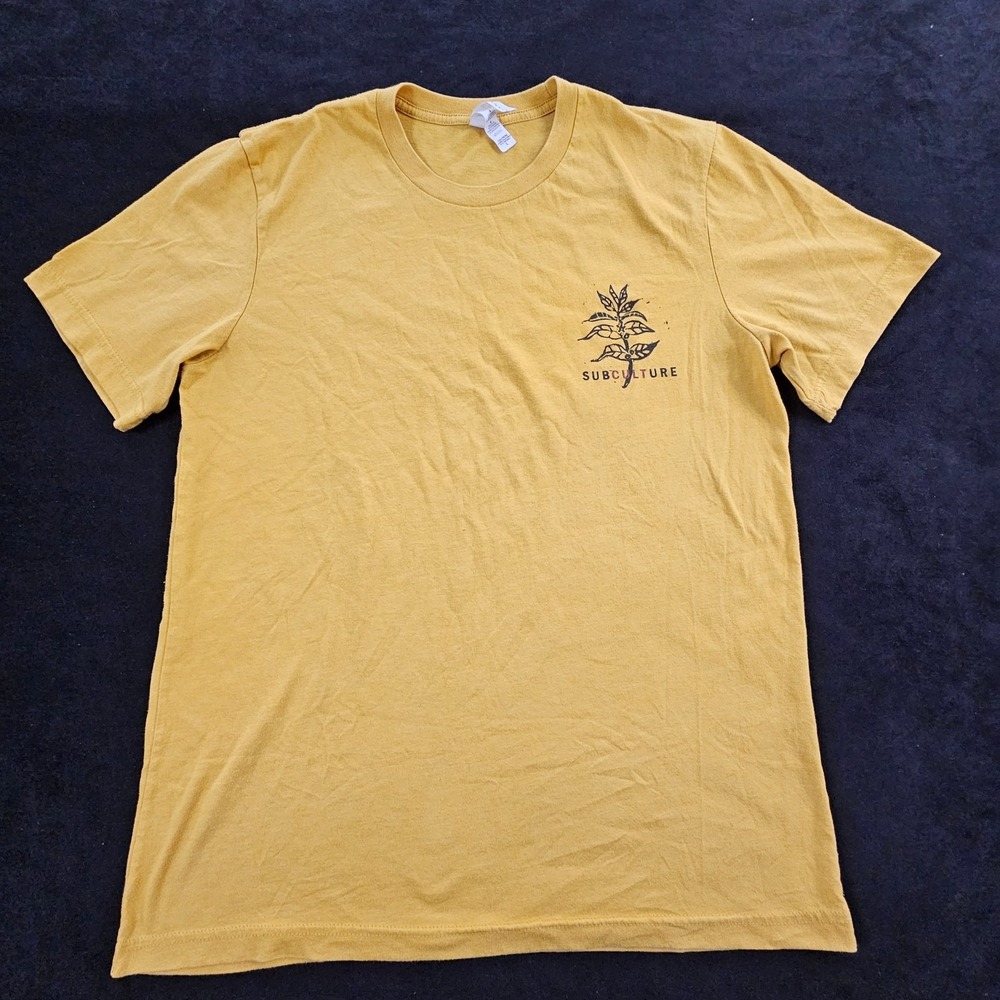 Subculture Bloom Yellow Short Sleeve Cotton Blend T-Shirt Men's L‎